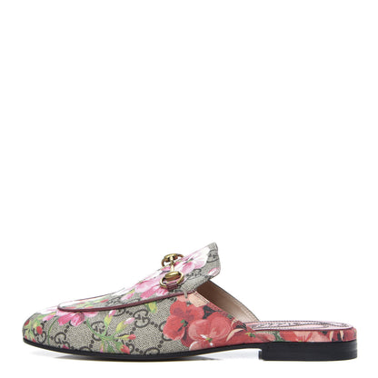 Gucci GG Supreme Monogram Blooms Womens Princetown Slippers 37 Beige Multicolor Dry Rose 1 of 8