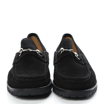Gucci Suede Mens Horsebit Lug Sole Loafers 12 Black 2 of 13