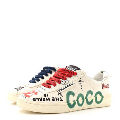 Chanel x Pharrell Williams Canvas Womens Sneakers 35 White Multicolor 4 of 10