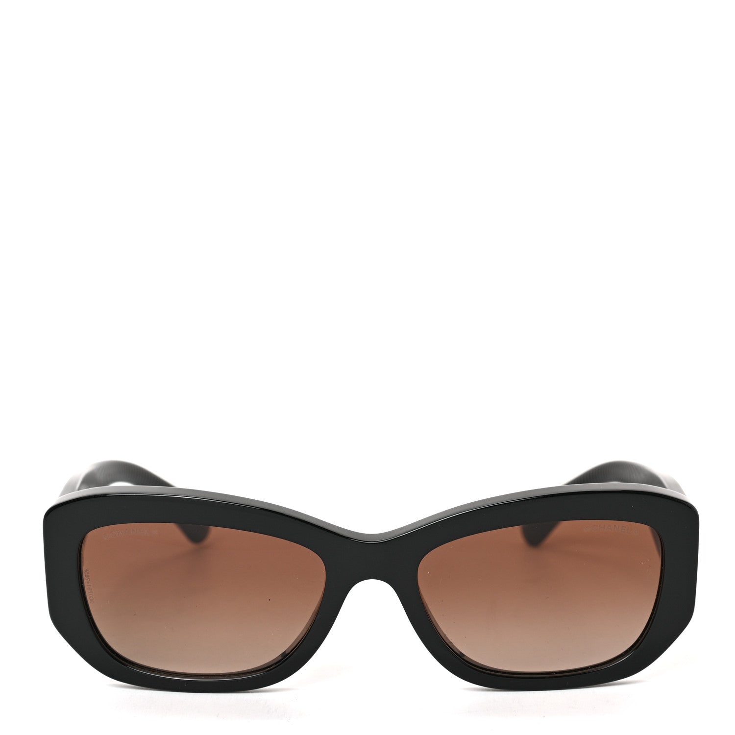 Chanel Acetate Rectangle Sunglasses 5493 Black Brown 2 of 6