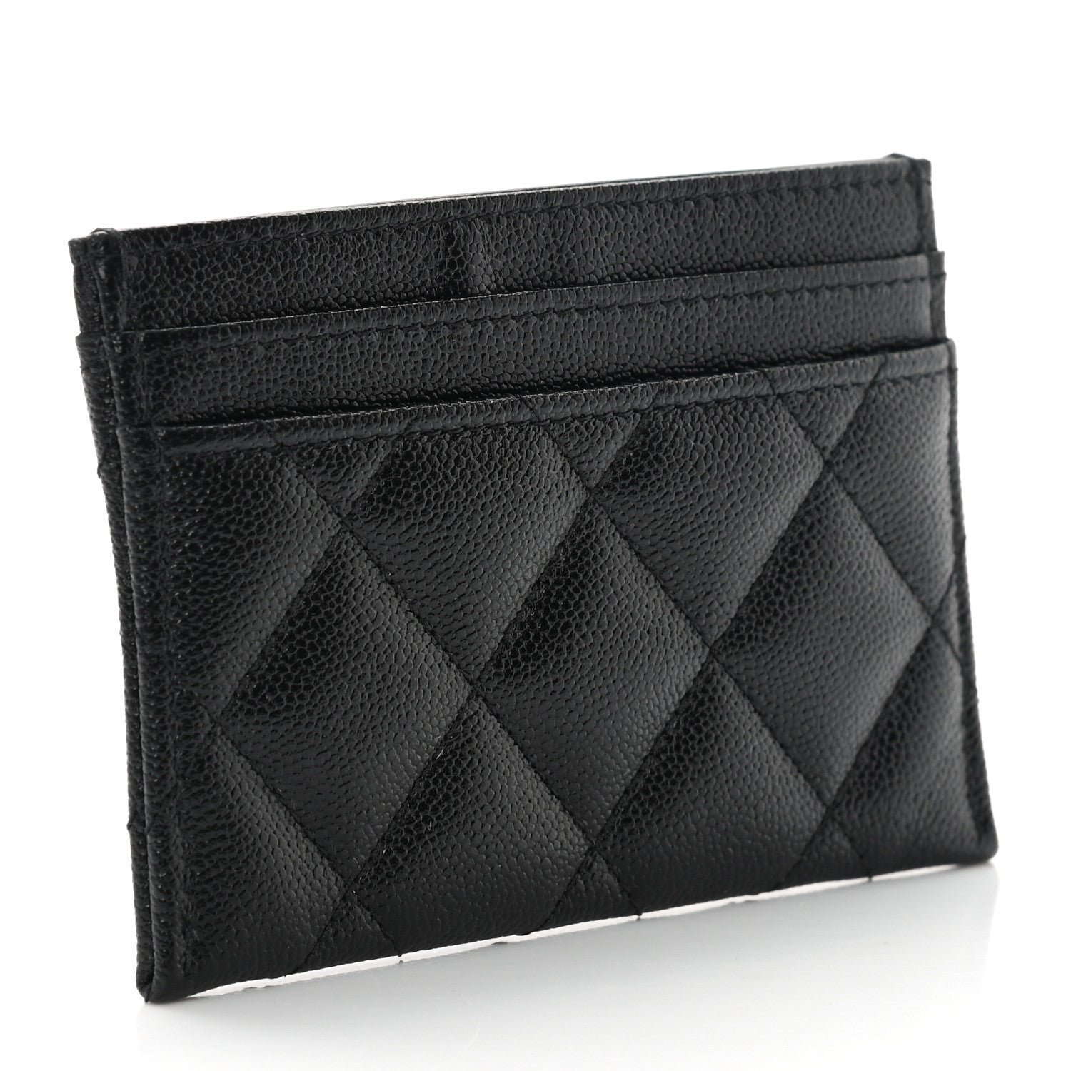 Chanel Caviar Quilted Studded CC Card Holder Black 3 of 9