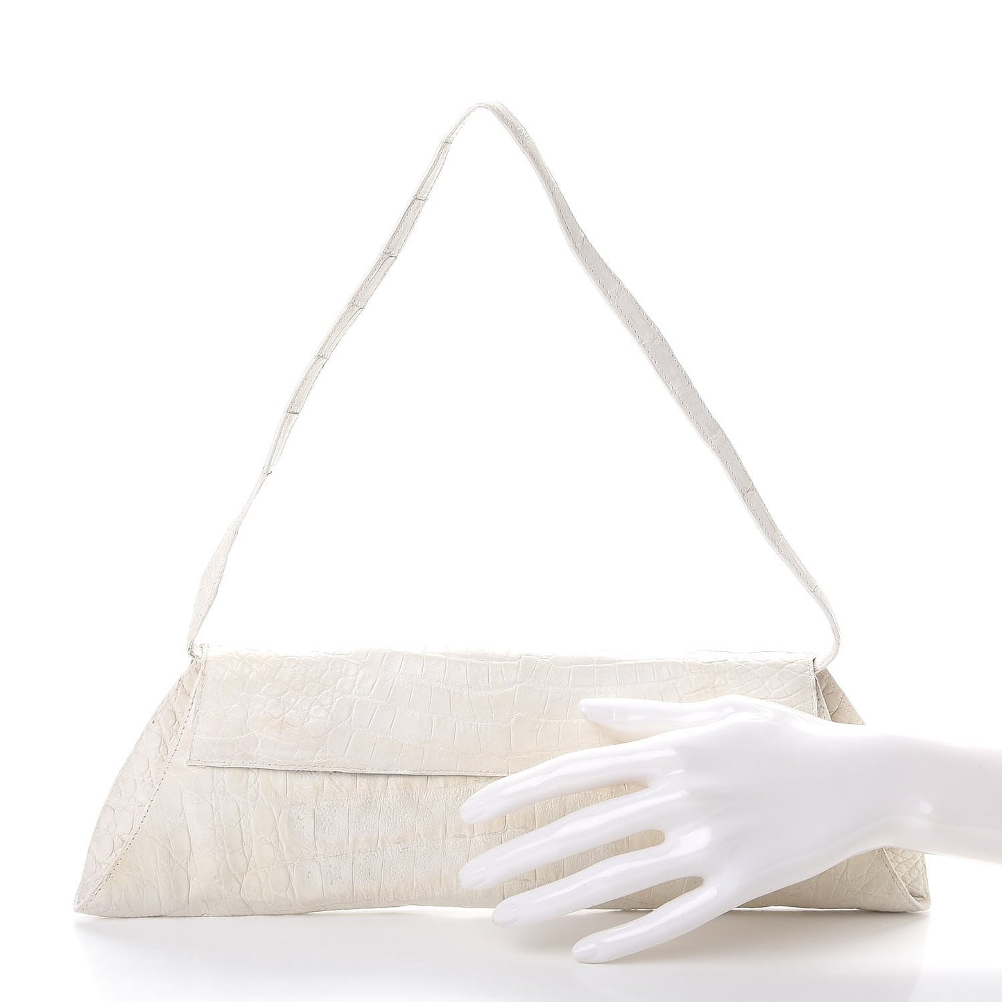Crocodile Clutch White