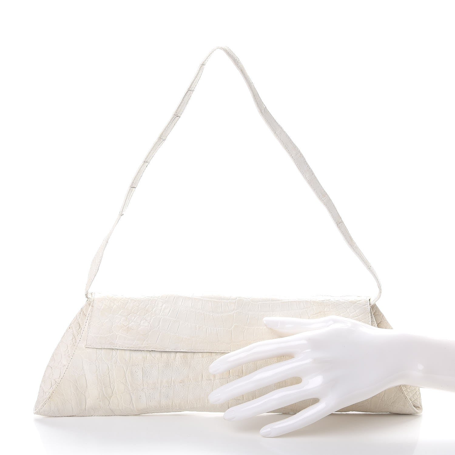 Nancy Gonzalez Crocodile Clutch White 3 of 9