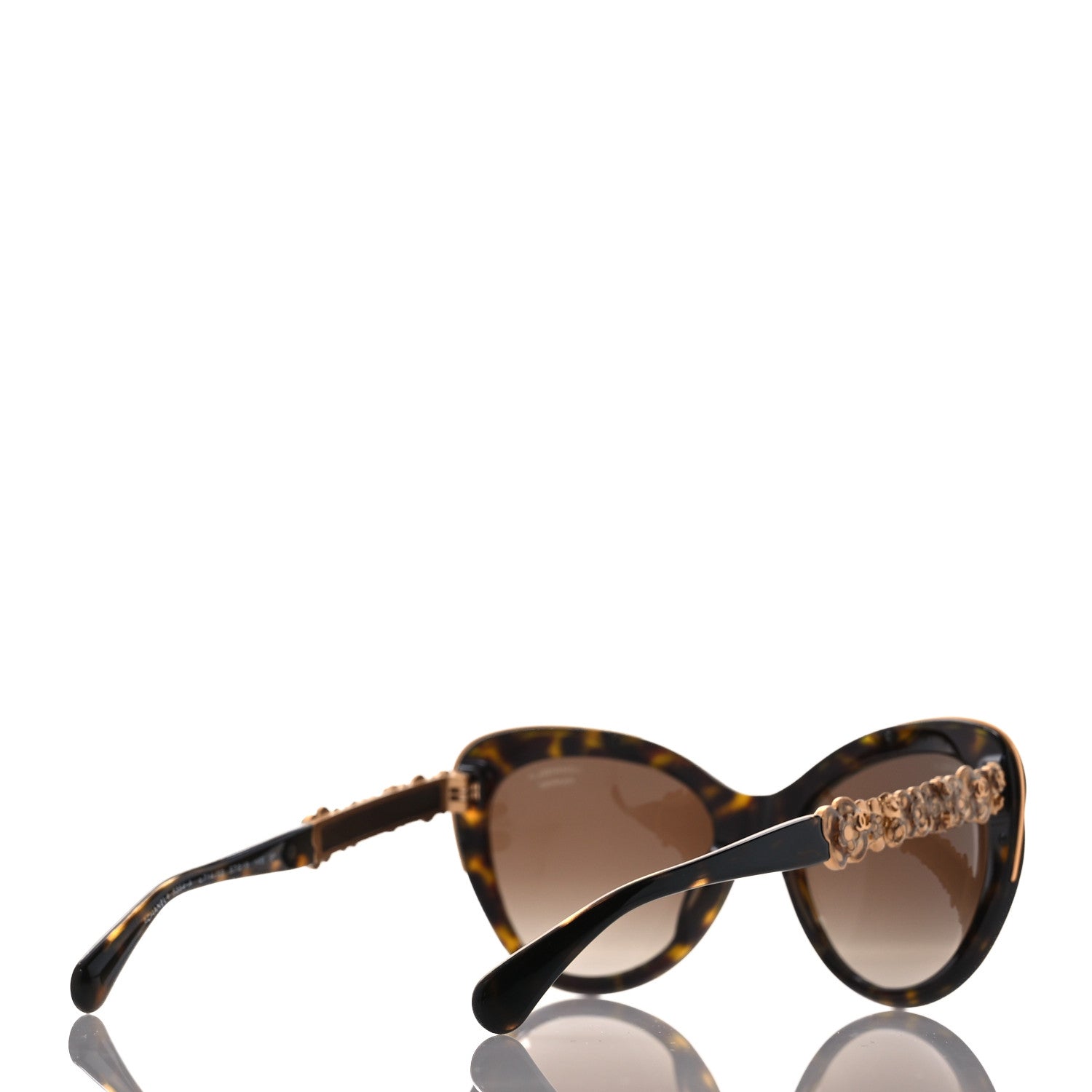 Chanel Acetate Polarized Bijou Cat Eye Sunglasses 5354-A Tortoise 4 of 8