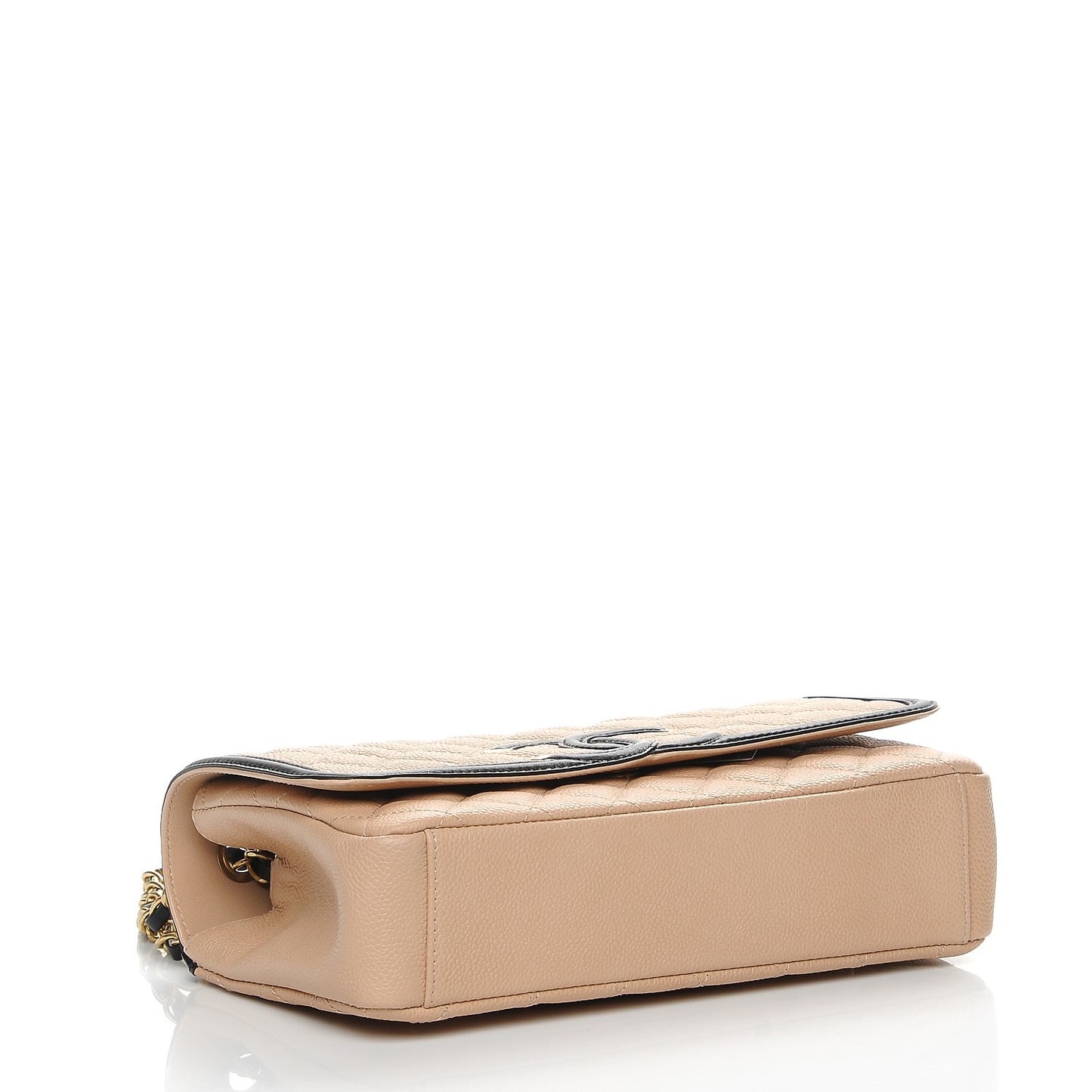 Caviar Quilted Medium CC Filigree Flap Beige Black