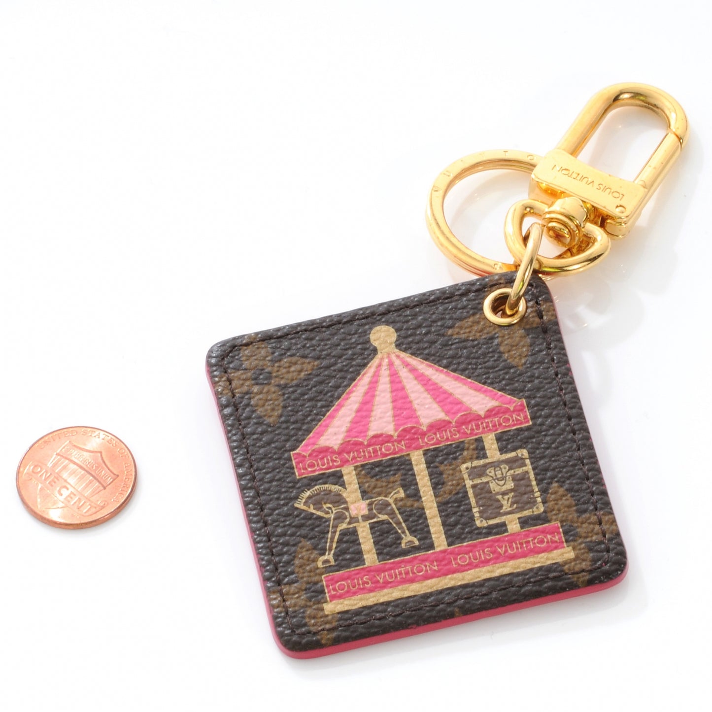 Monogram Illustre Carousel Bag Charm Key Ring Pink