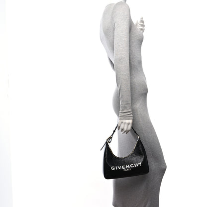 Givenchy Coated Canvas Logo 4G Embossed Small Moon Cut Out Shoulder Bag Black 2 of 10