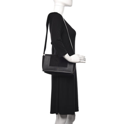 Celine Suede Calfskin Medium Frame Shoulder Bag Black 2 of 9