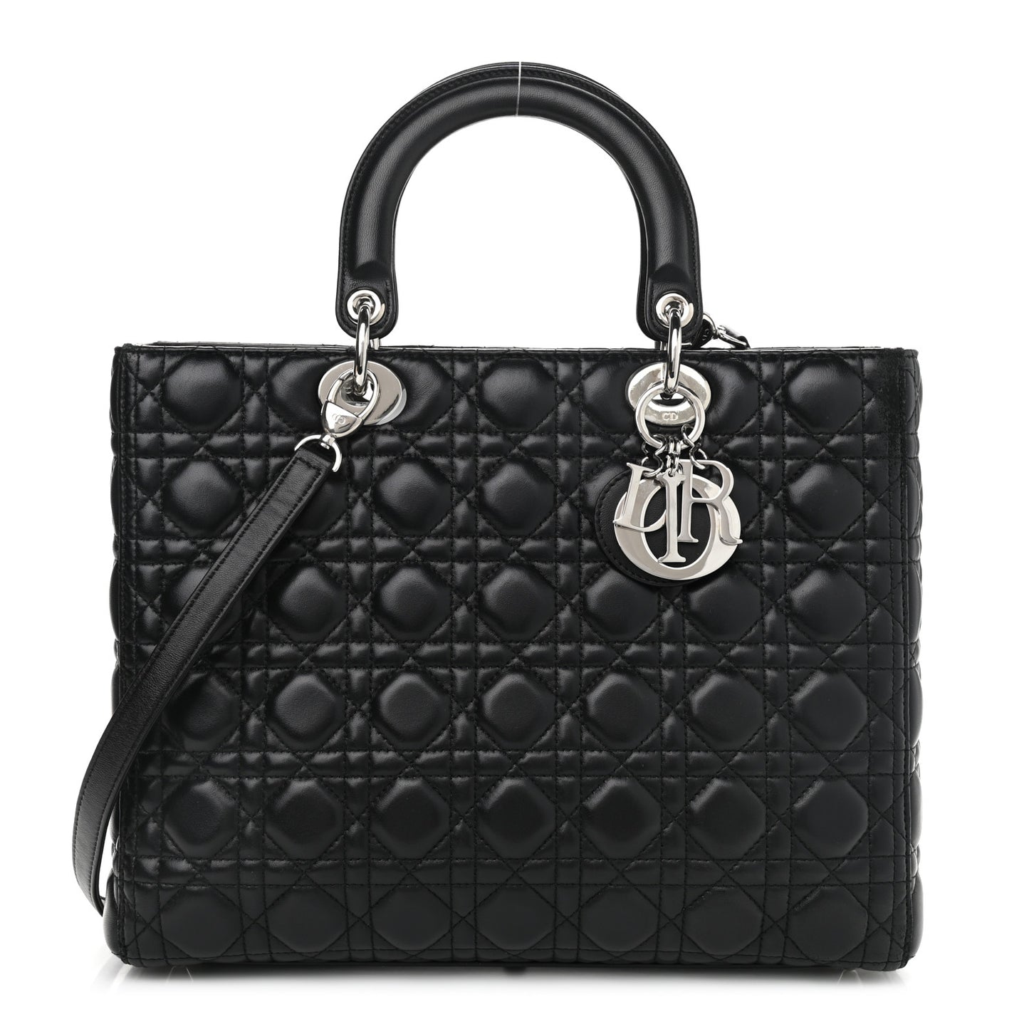 Lambskin Cannage Large Lady Dior Black