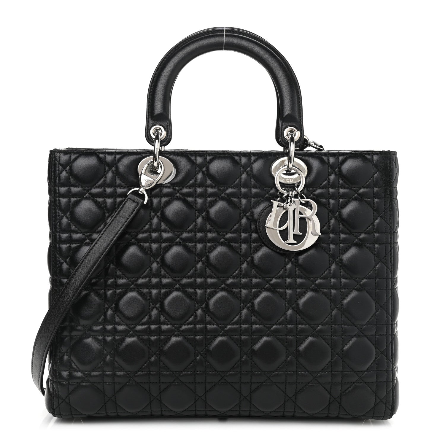Christian Dior Lambskin Cannage Large Lady Dior Black 1 of 11