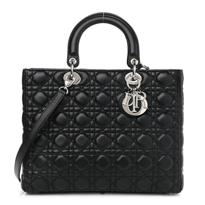 Christian Dior Lambskin Cannage Large Lady Dior Black 1 of 11