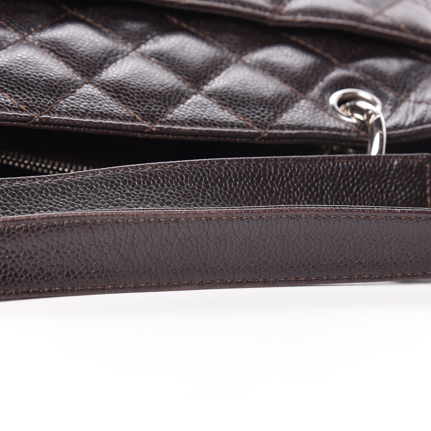 Caviar Quilted Grand Shopping Tote GST Dark Brown