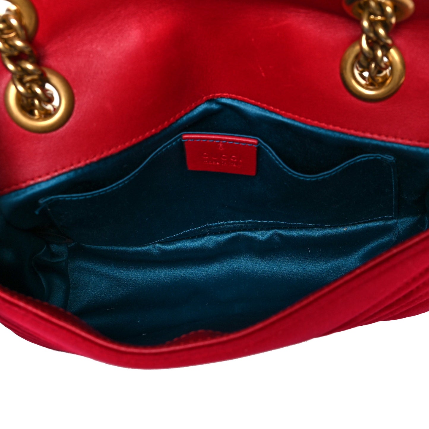 Velvet Matelasse Mini GG Marmont Shoulder Bag Hibiscus Red