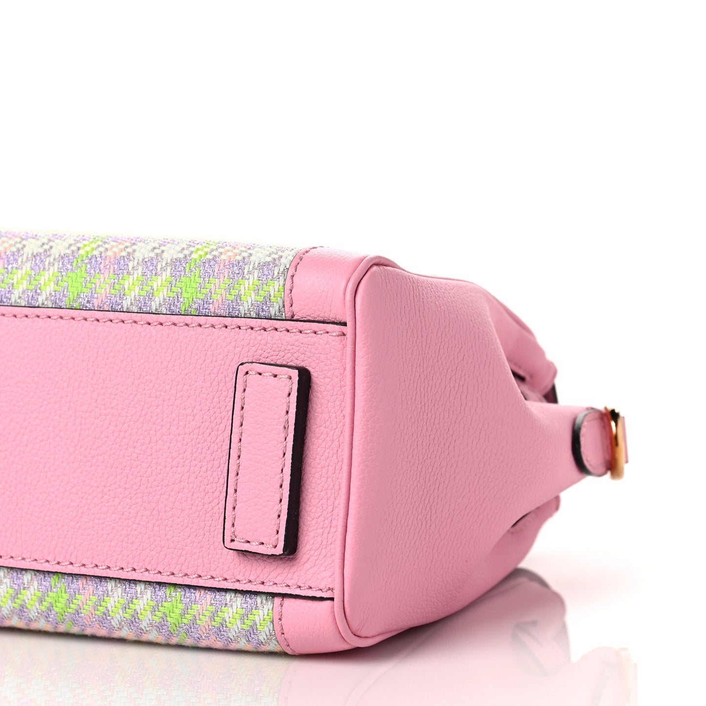 Calfskin Tweed Medusa Small Top Handle Handbag Baby Pink Pineapple