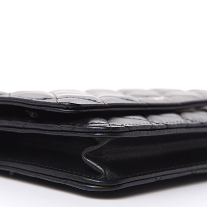 Chanel Lambskin Quilted Wallet On Chain WOC Black 9 of 10