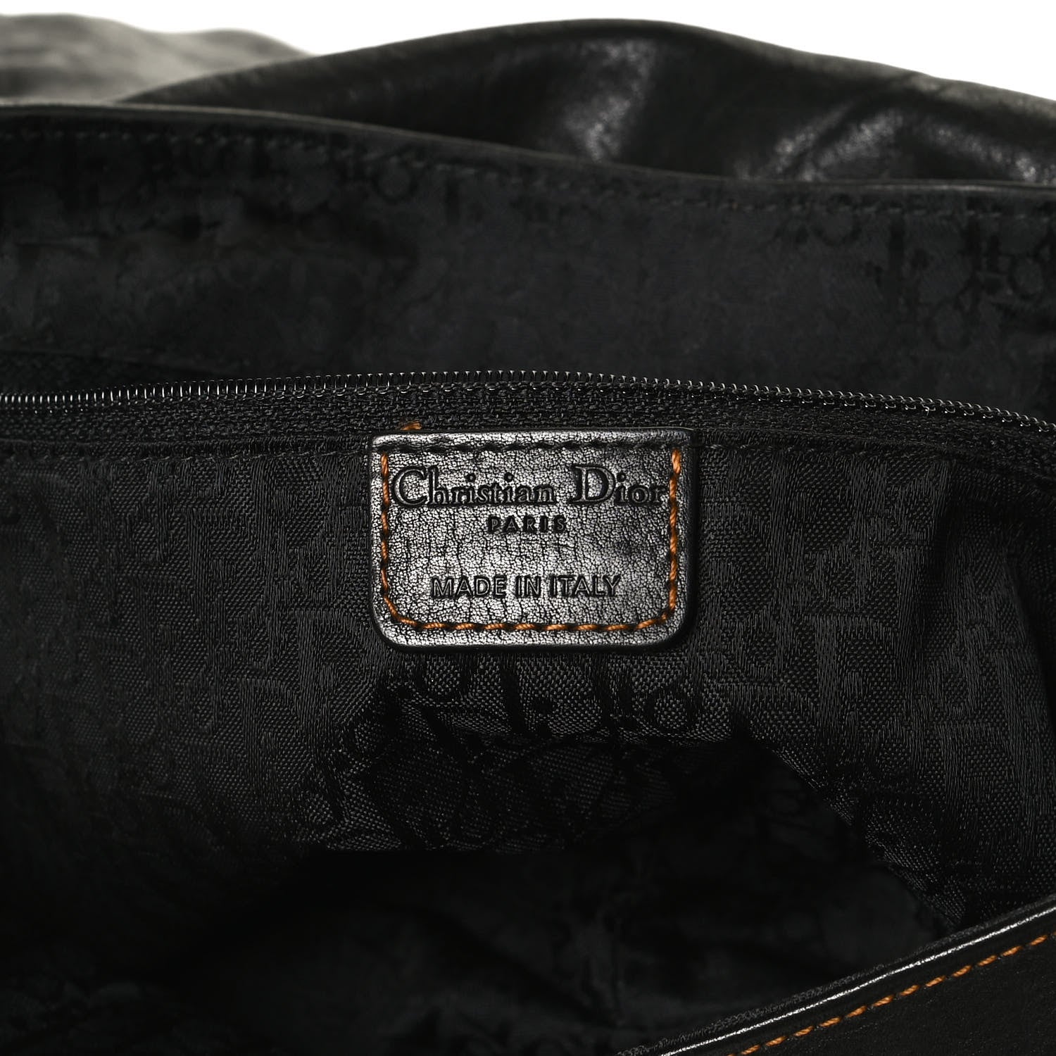Christian Dior Calfskin Medium Gaucho Double Saddle Bag Black 6 of 10