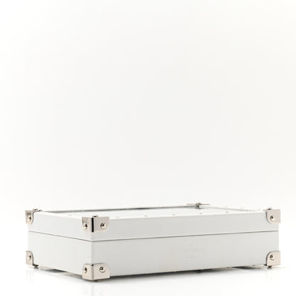 Louis Vuitton Calfskin Mirror Monogram Etched Jewelry Box Trunk White 4 of 9