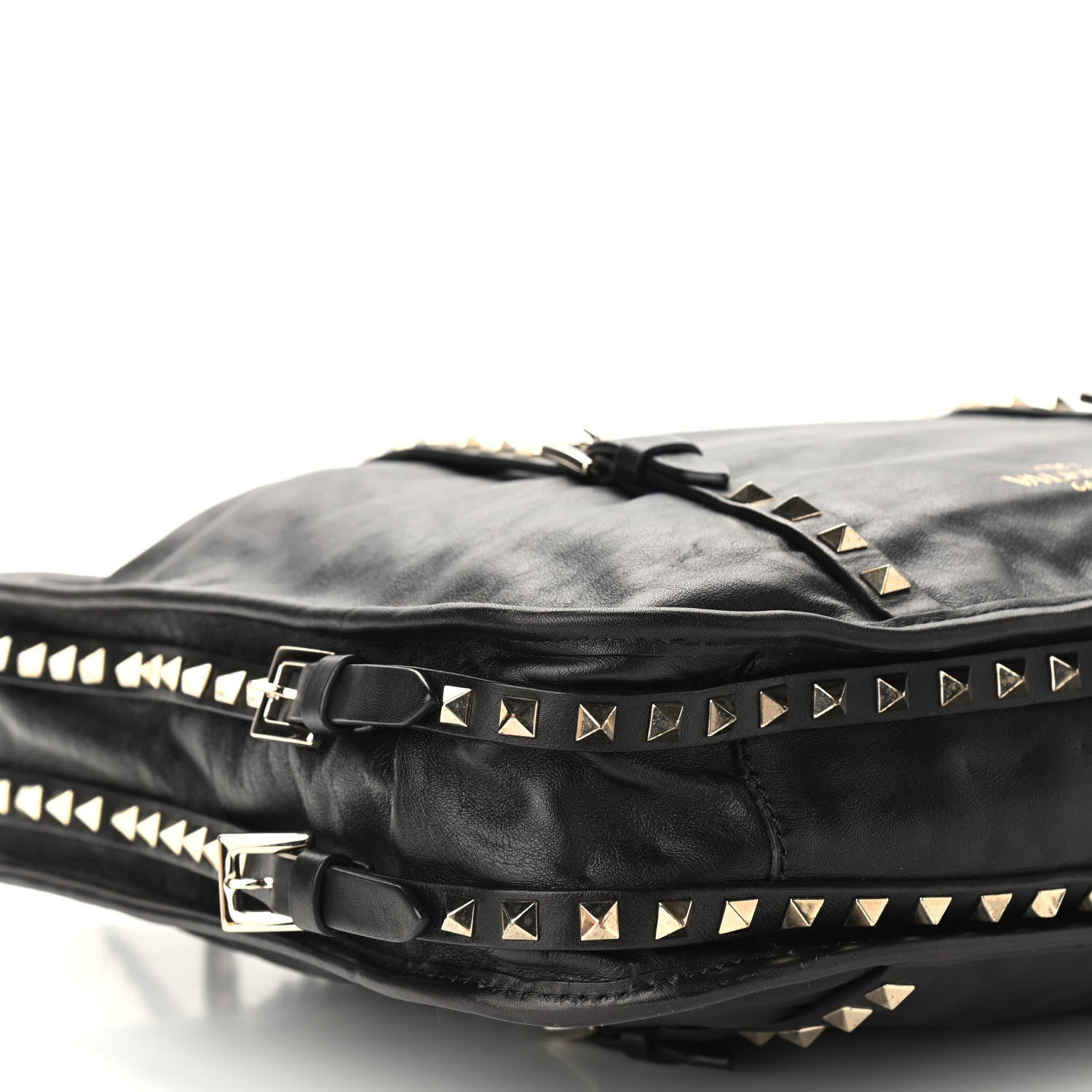 Valentino Garavani Vitello Rockstud Shopper Tote Black 7 of 9