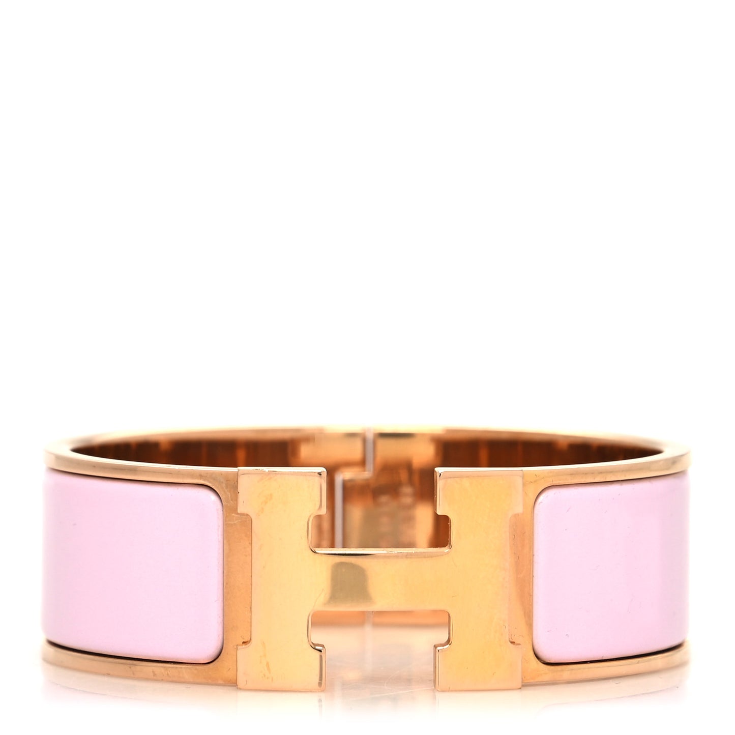 Enamel Wide Clic Clac H Bracelet PM Rose Dragee