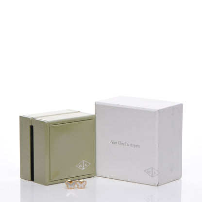 Van Cleef & Arpels 18K Yellow Gold Mother of Pearl Sweet Alhambra Butterfly Earrings 7 of 7