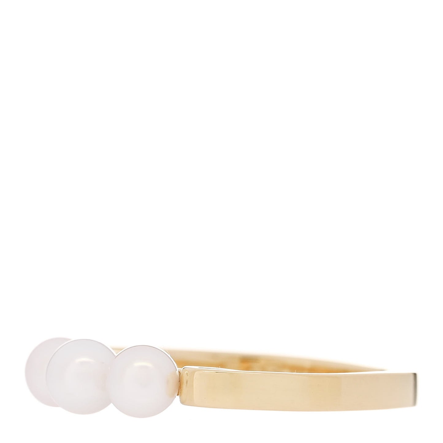 18K Yellow Gold Akoya Pearl Three Pearl Ring 49 5