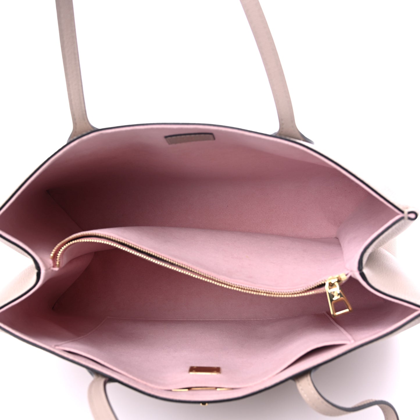 Grained Calfskin Lockme Shopper Greige