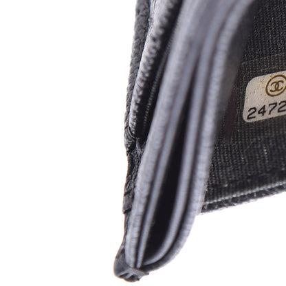Chanel Metallic Caviar Quilted CC Card Holder Dark Grey 8 of 9