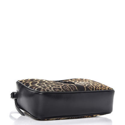 Saint Laurent Calfskin Leopard Print Monogram Lou Camera Bag Black 4 of 7