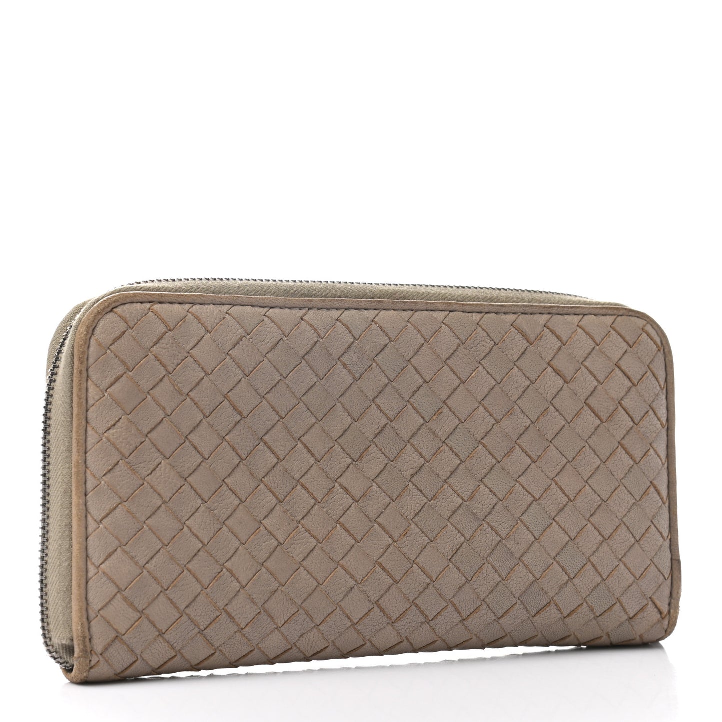 Nappa Intrecciato Zip Around Wallet Mink