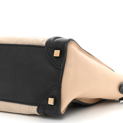 Celine Calfskin Linen Micro Tri-Color Luggage Beige 10 of 15