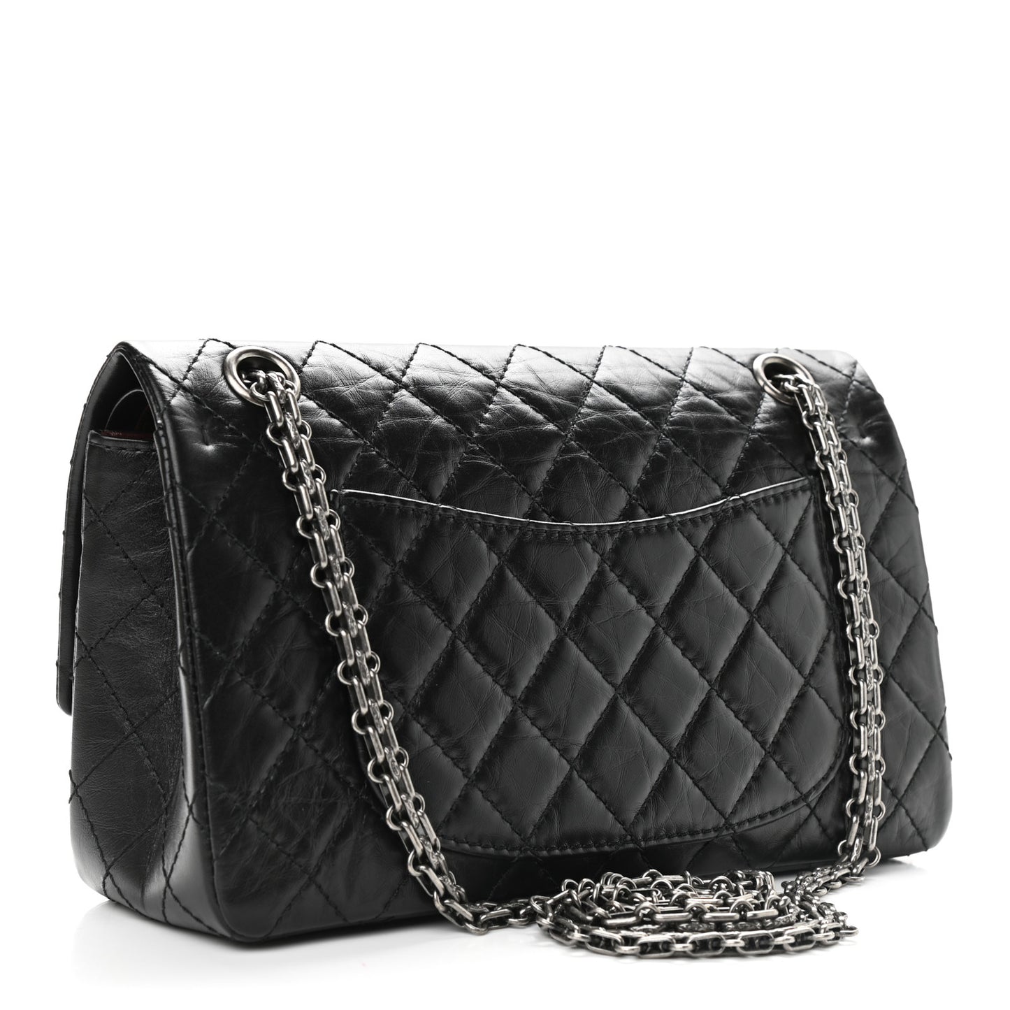 Aged Calfskin Quilted 2.55 Reissue 225 Flap Black