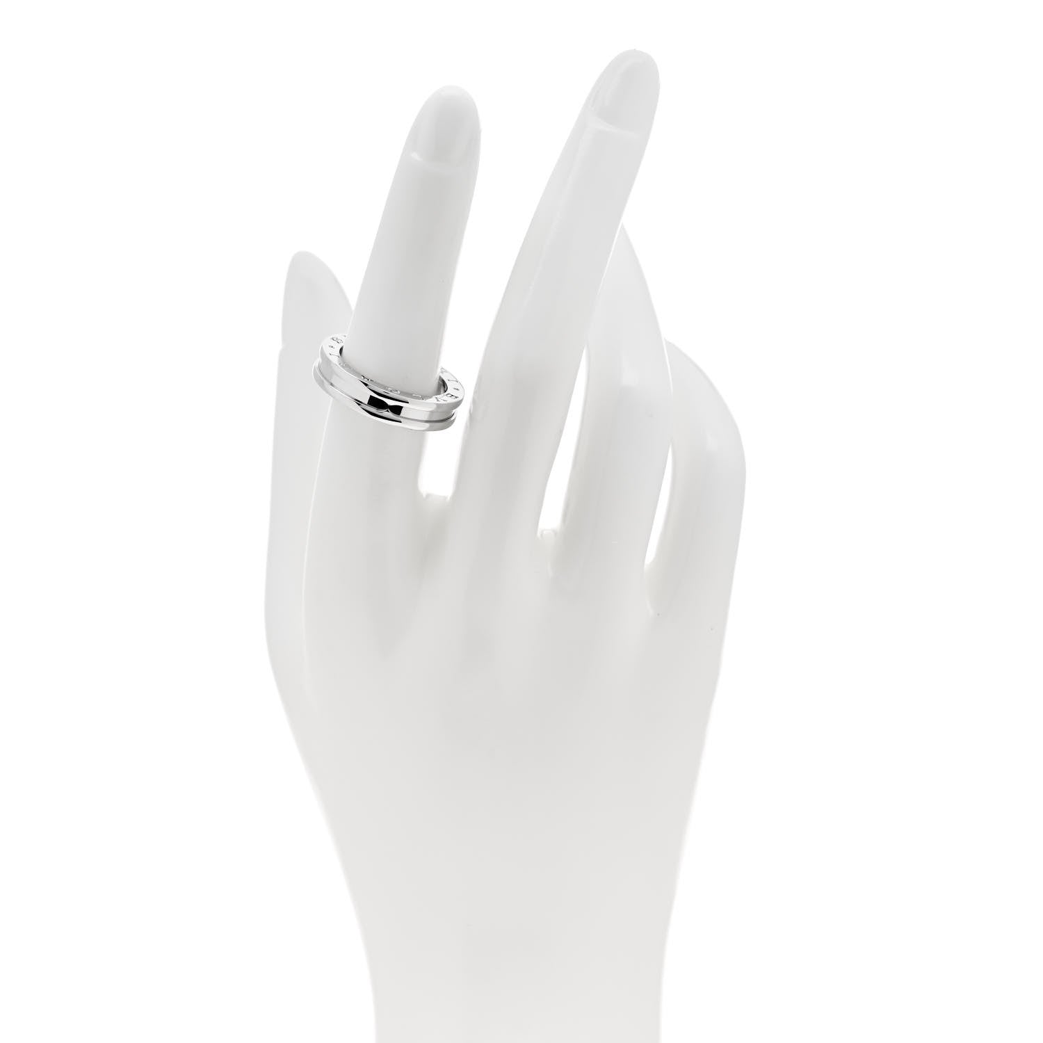 Bulgari 18K White Gold B.Zero1 One-Band Ring 54 6.75 2 of 5