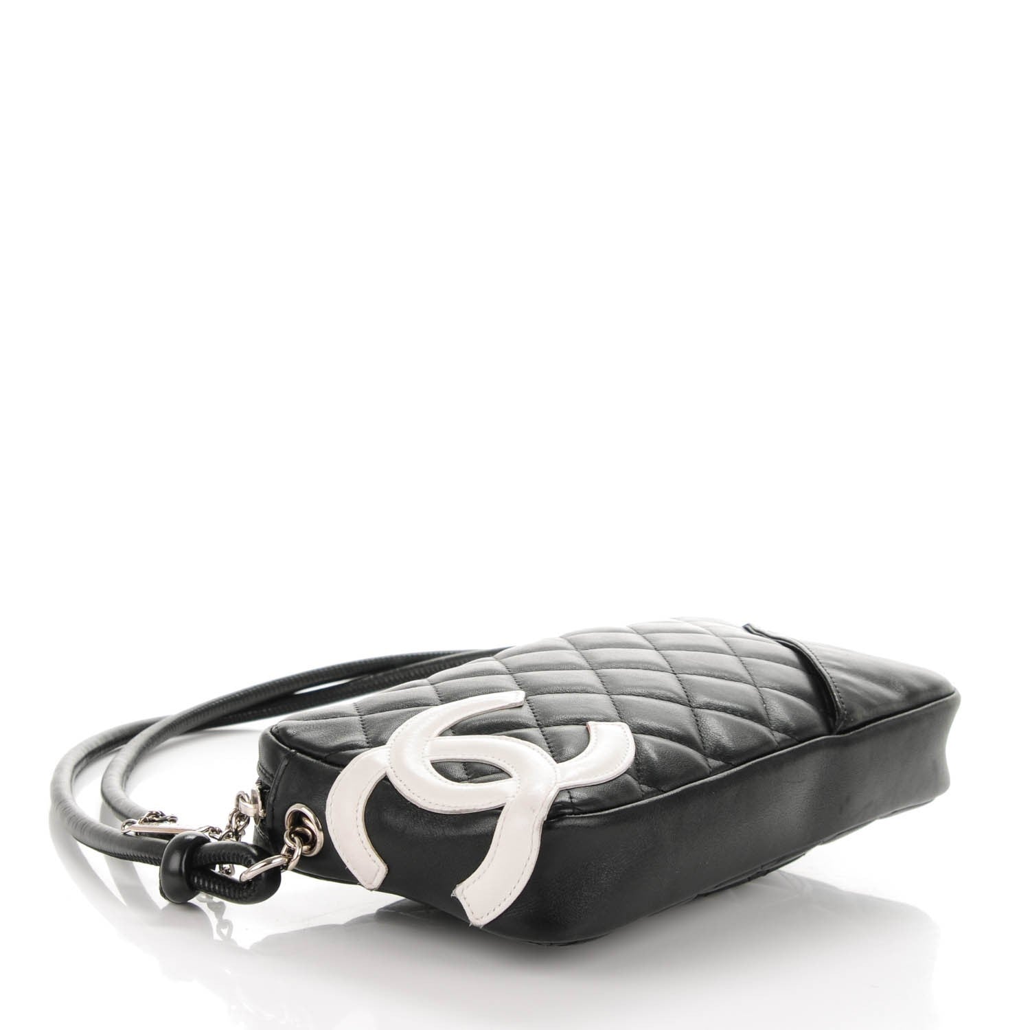 Chanel Calfskin Quilted Cambon Pochette Black White 4 of 7