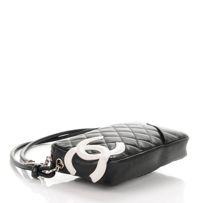 Chanel Calfskin Quilted Cambon Pochette Black White 4 of 7
