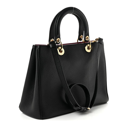 Christian Dior Bullcalf Medium Diorissimo Tote Black Rose Indien 3 of 11