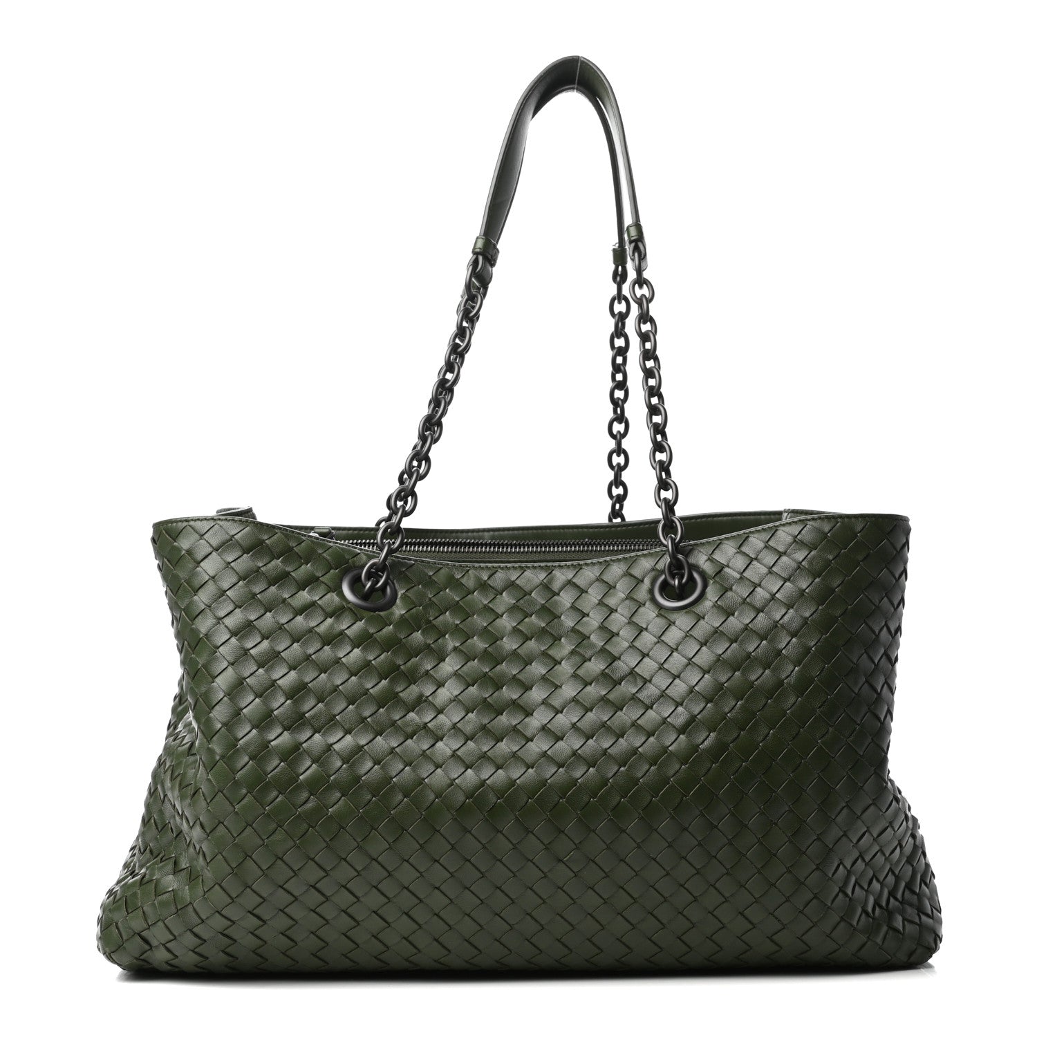 Bottega Veneta Nappa Intrecciato Large Classic Chain Strap Tote Green 1 of 9