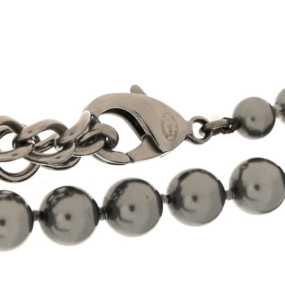 Chanel Ruthenium Graduated Pearl CC Long Necklace Dark Grey 4 of 6