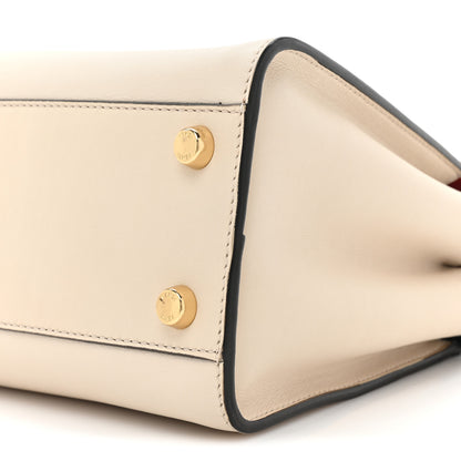 Fendi Vitello Tahiti Burro Bi-Color Medium Peekaboo Iconic Essentially Satchel Camelia Fragola Dark Blue 8 of 14