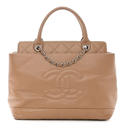 Chanel Caviar Medium Soft CC Top Handle Tote Dark Beige 1 of 18