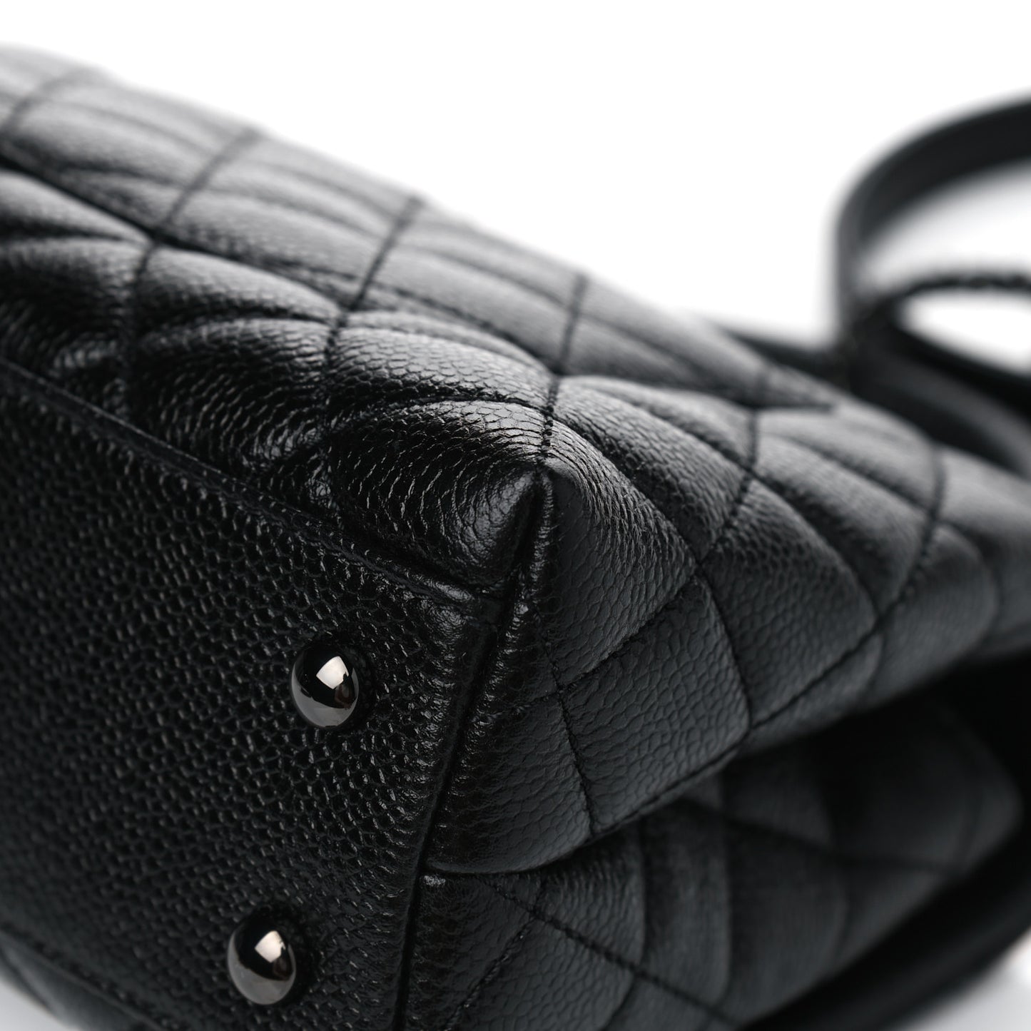 Caviar Quilted Mini Coco Handle Flap So Black