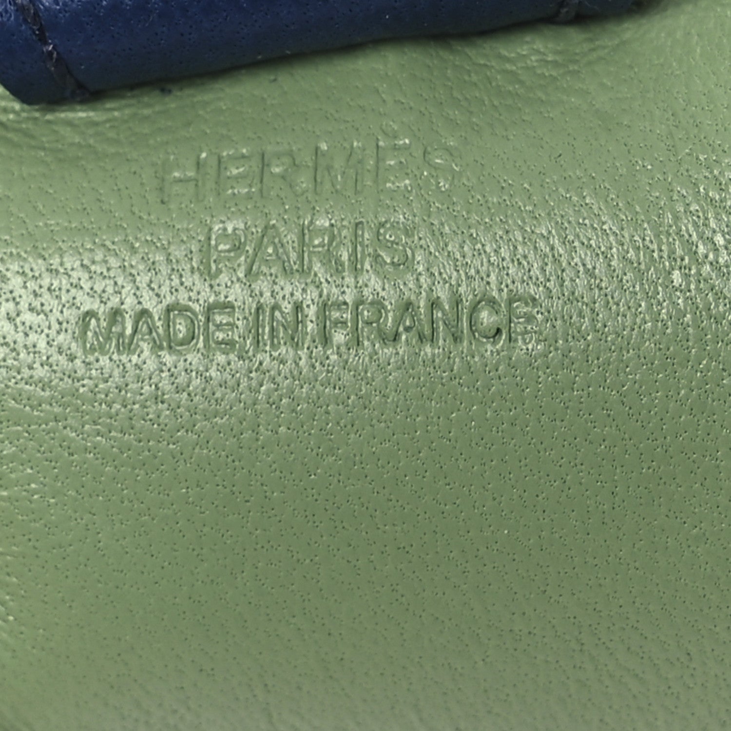 Hermes Milo Lambskin Grigri Rodeo Horse Bag Charm PM  Vert Criquet Sesame Bleu De Malte 3 of 5