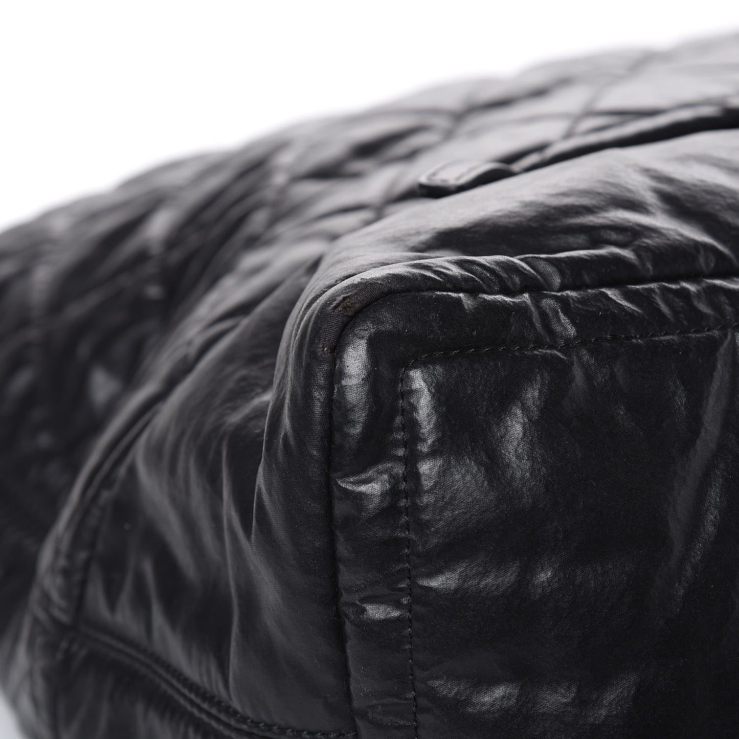 Coated Canvas Quilted Large Garment Travel Bag Black