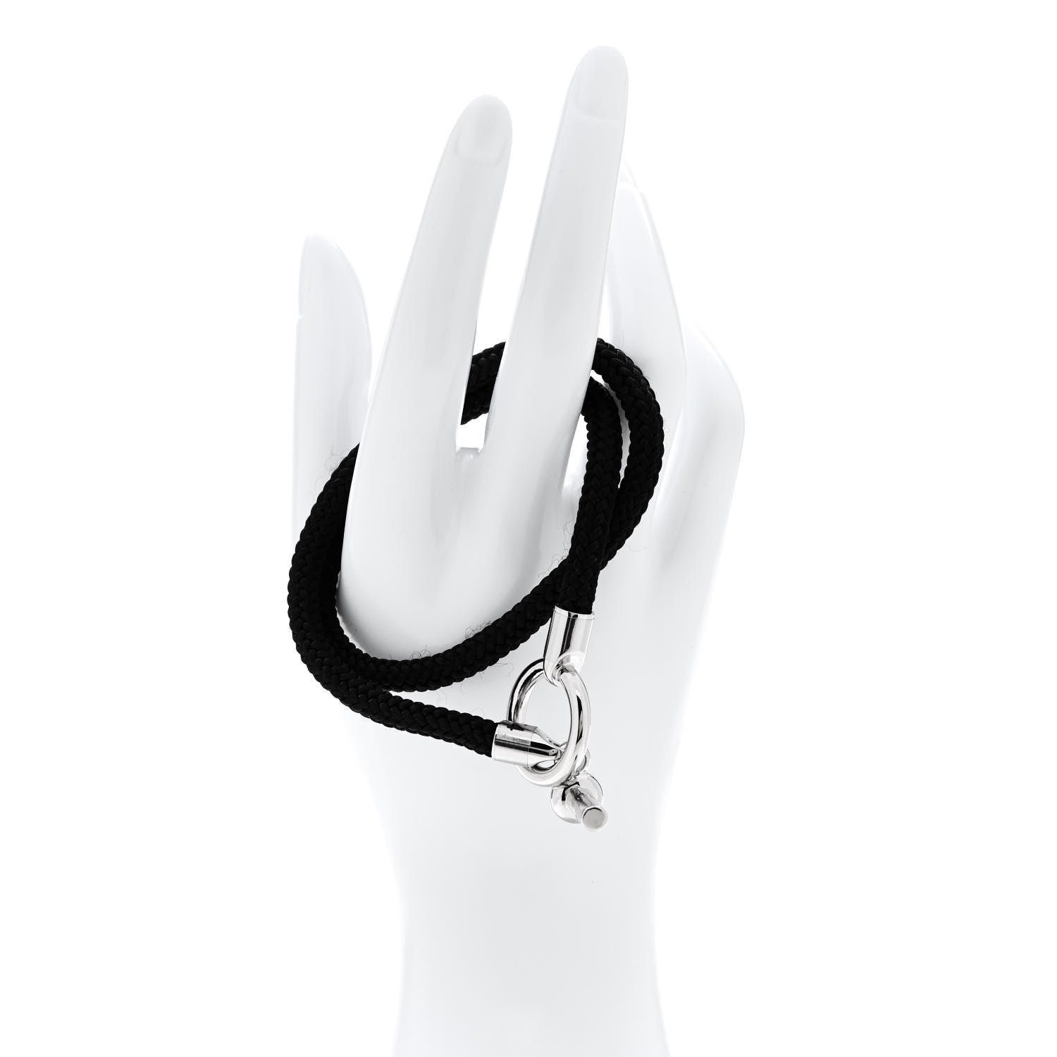 Hermes Silk Maxi Glenan Double Tour Bracelet Black 2 of 6