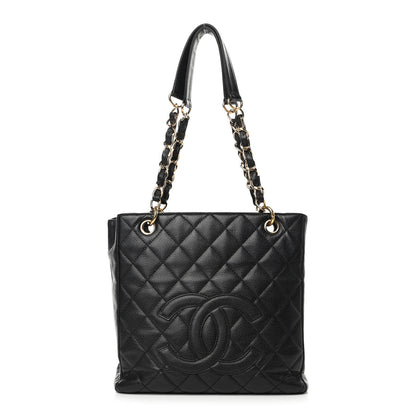 Chanel Caviar Quilted Petit Shopping Tote PST Black 1 of 8