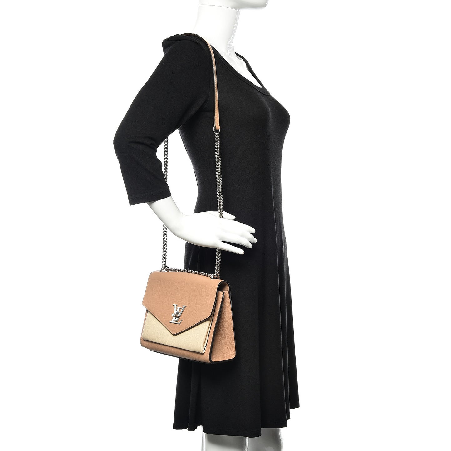 Soft Calfskin Mylockme Chain Bag BB Papyrus Creme
