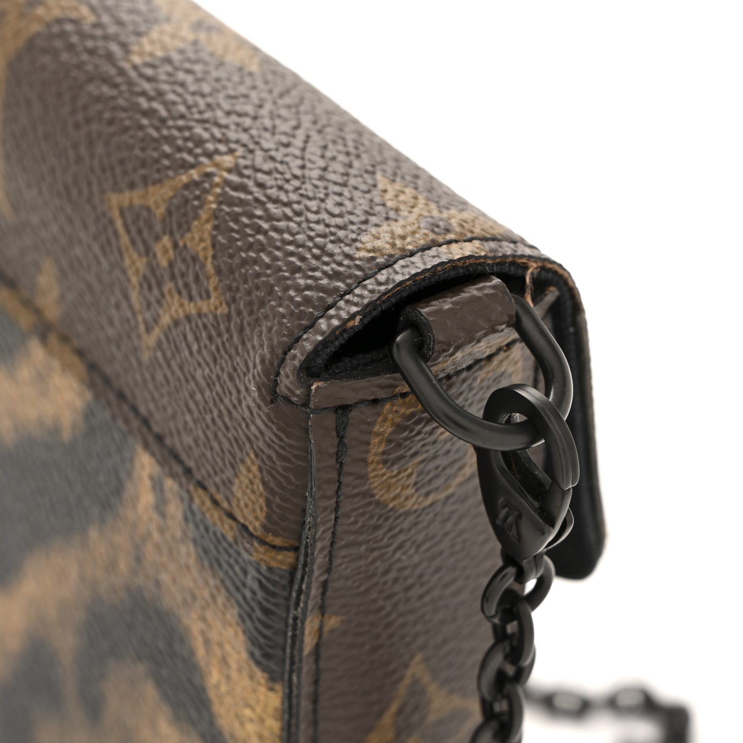 Monogram Animal Print Pochette Felicie Chain Wallet