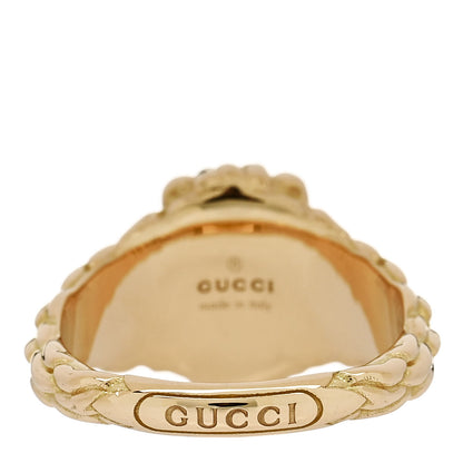 Gucci 18K Yellow Gold Diamond Amethyst Lion Head Ring 54 7 4 of 6