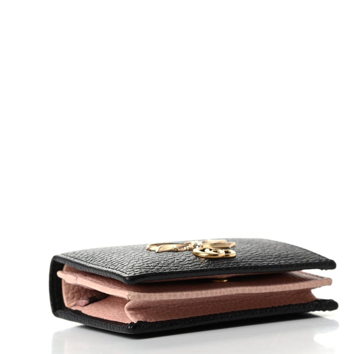 Gucci Calfskin GG Marmont Bow Card Case Black 4 of 7