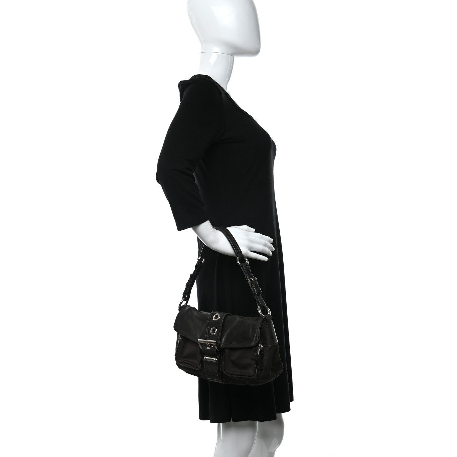Prada Tessuto Nylon Nappa Satchel Moro 2 of 10
