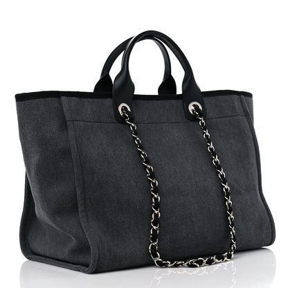 Chanel Canvas Sequin Medium Deauville Tote Charcoal 3 of 9